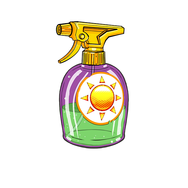 Day Bright Spray acrylic keychain artwork illustration