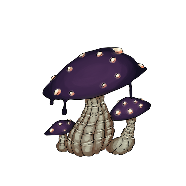 Death Shrooms acrylic keychain artwork illustration