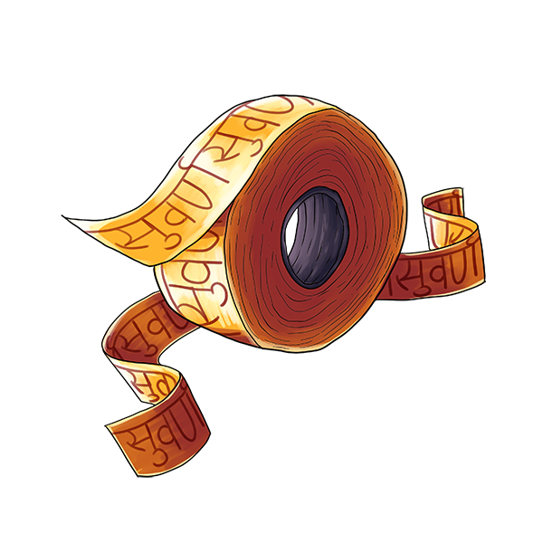 Gold Tape acrylic keychain artwork illustration