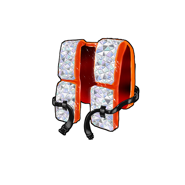 Mirrored Life Jacket acrylic keychain artwork illustration