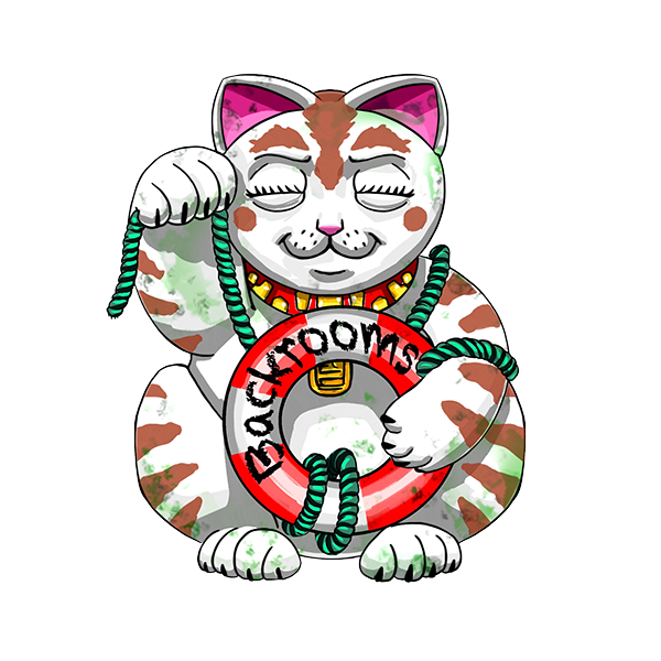 Pool Cat acrylic keychain artwork illustration